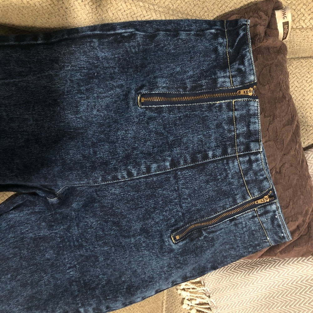 Double front zipper skinny jeans
